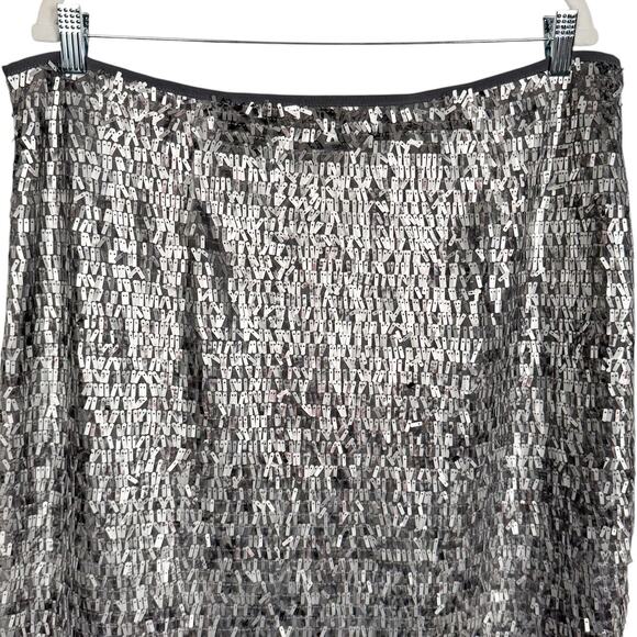 NWOT Chico's Sequins Lined Knee Length Pencil Skirt Sz XL/3 Glam Holidays Party - Picture 7 of 9
